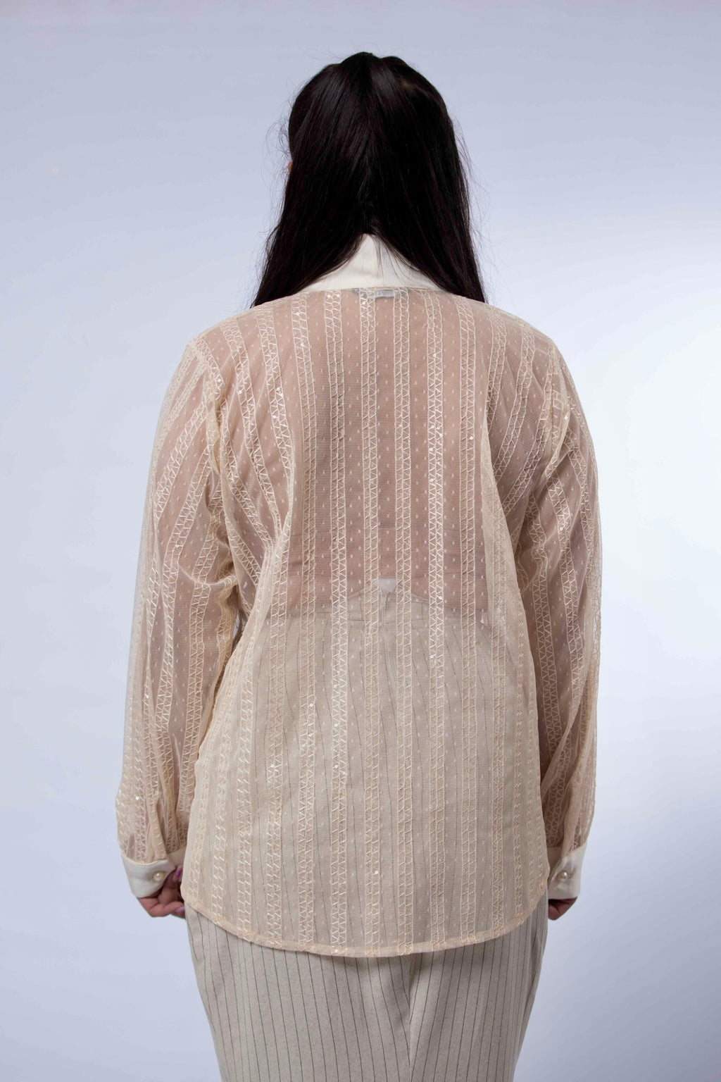 The Satin Bow Sheer Blouse